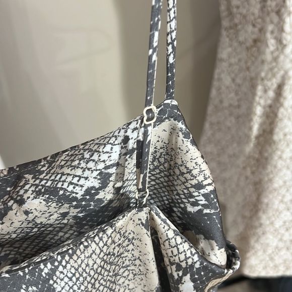 H&M Snake Print Animal Slip Dress Slits Small Midi - Picture 8 of 9